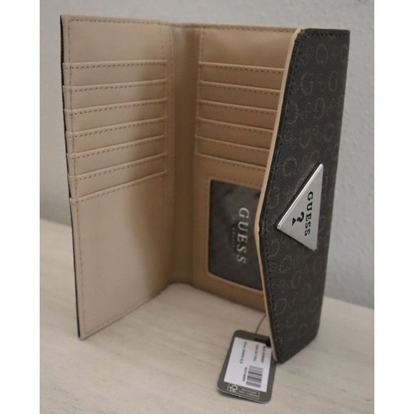 Guess SV806451 Women's Natural Brown Basira SLG "G" Print Clutch Trifold Wallet - Picture 7 of 7